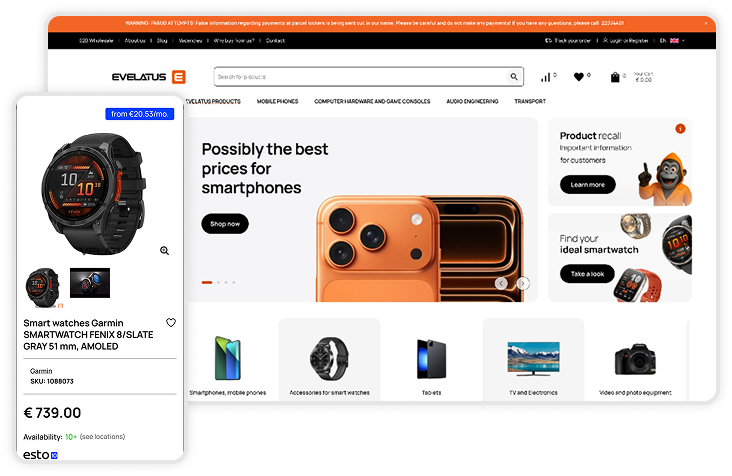 How We Rebuilt Evelatus Into a Baltic E-Commerce Platform for 860,000 Products 5 How We Rebuilt Evelatus Into a Baltic E-Commerce Platform for 860,000 Products