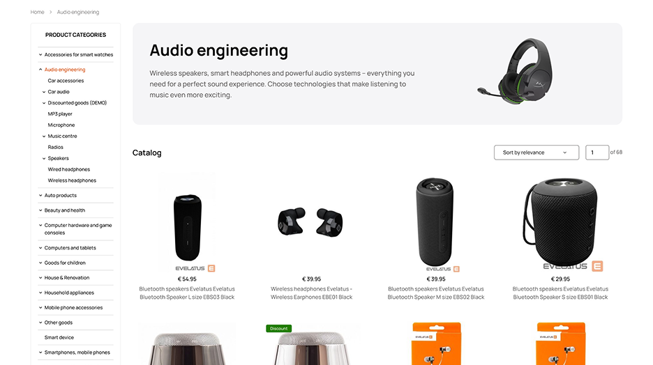 How We Rebuilt Evelatus Into a Baltic E-Commerce Platform for 860,000 Products 7 Evelatus screenshot