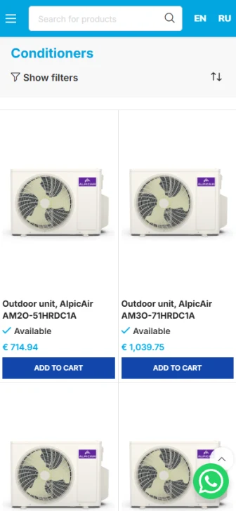 How Mikroklimats Rebuilt Its eCommerce Platform for Complex HVAC Product Discovery and Enquiries — mobile