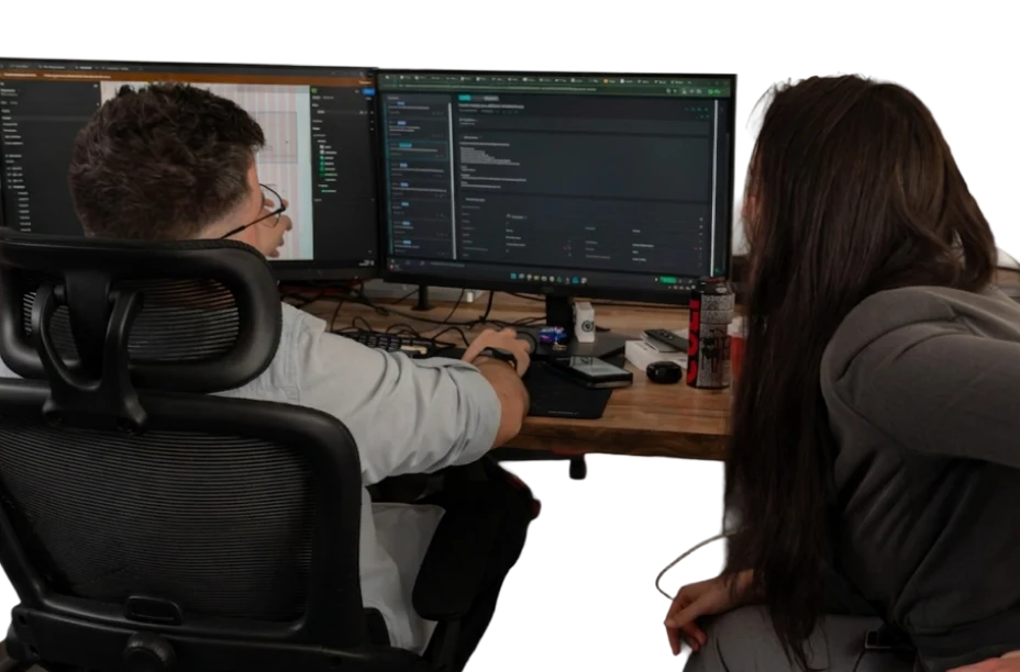 WD Market developers reviewing code