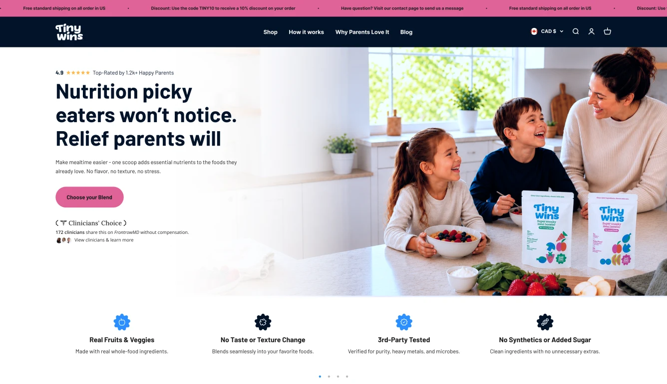 How Tiny Wins Rebuilt Its Shopify Store Around Conversion — desktop